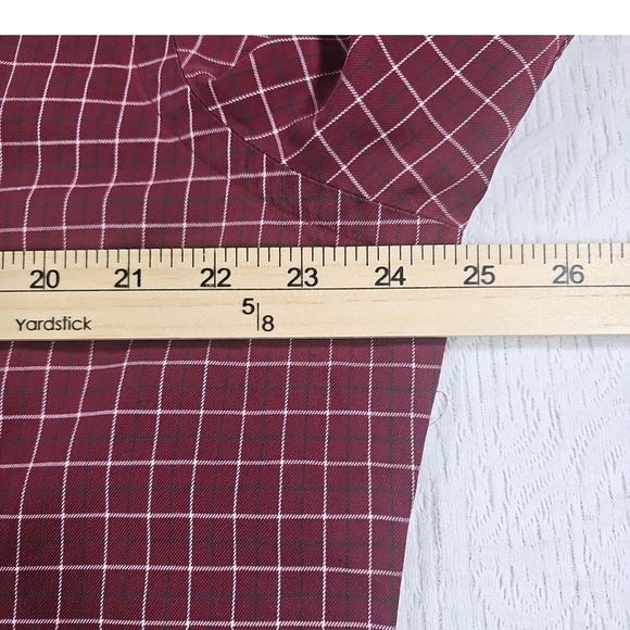 Ralph Lauren Button Down Shirt Mens Large Long Sleeve Burgundy Plaid Classic Fit - Picture 5 of 6